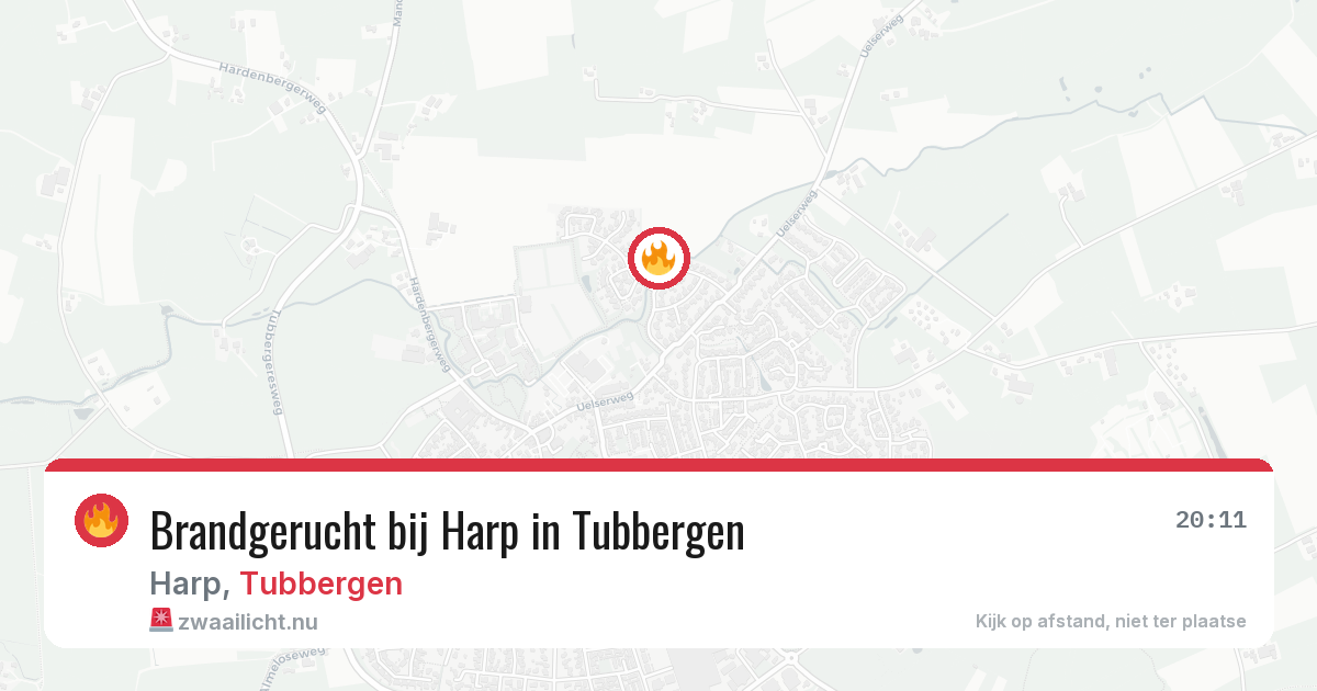 Brandgerucht bij Harp in Tubbergen — 25 mei 2026