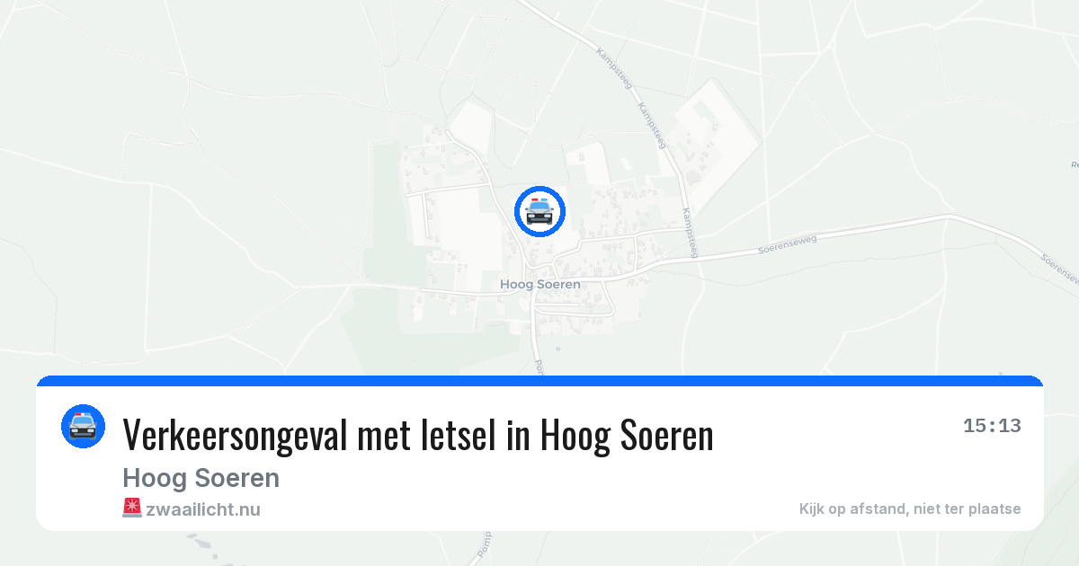 Verkeersongeval met letsel in Hoog Soeren — 16 jul 2026