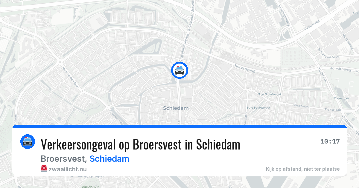 Verkeersongeval op Broersvest in Schiedam — 9 mei 2026