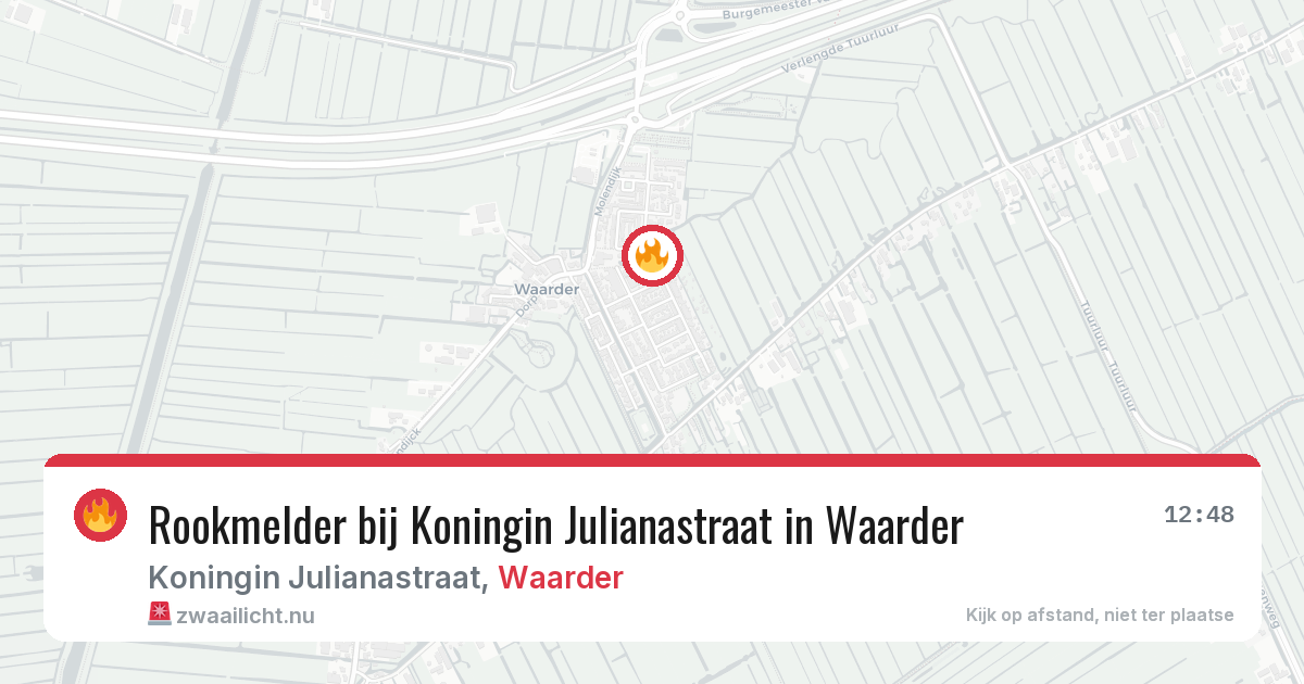 Rookmelder bij Koningin Julianastraat in Waarder — 5 mei 2026