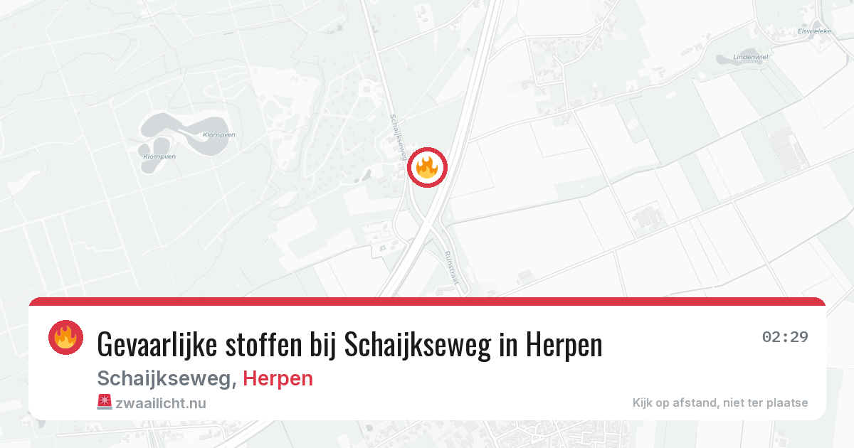Gevaarlijke stoffen bij Schaijkseweg in Herpen — 25 jul 2026