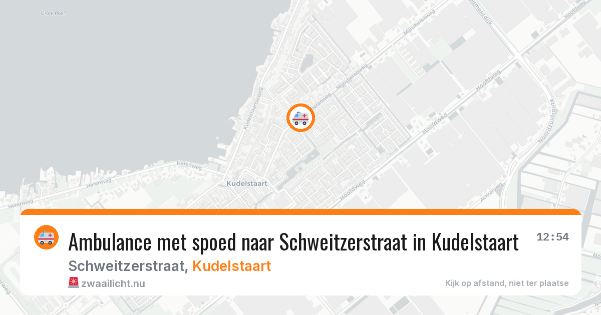 Ambulance met spoed naar Schweitzerstraat in Kudelstaart — 12 jul 2026