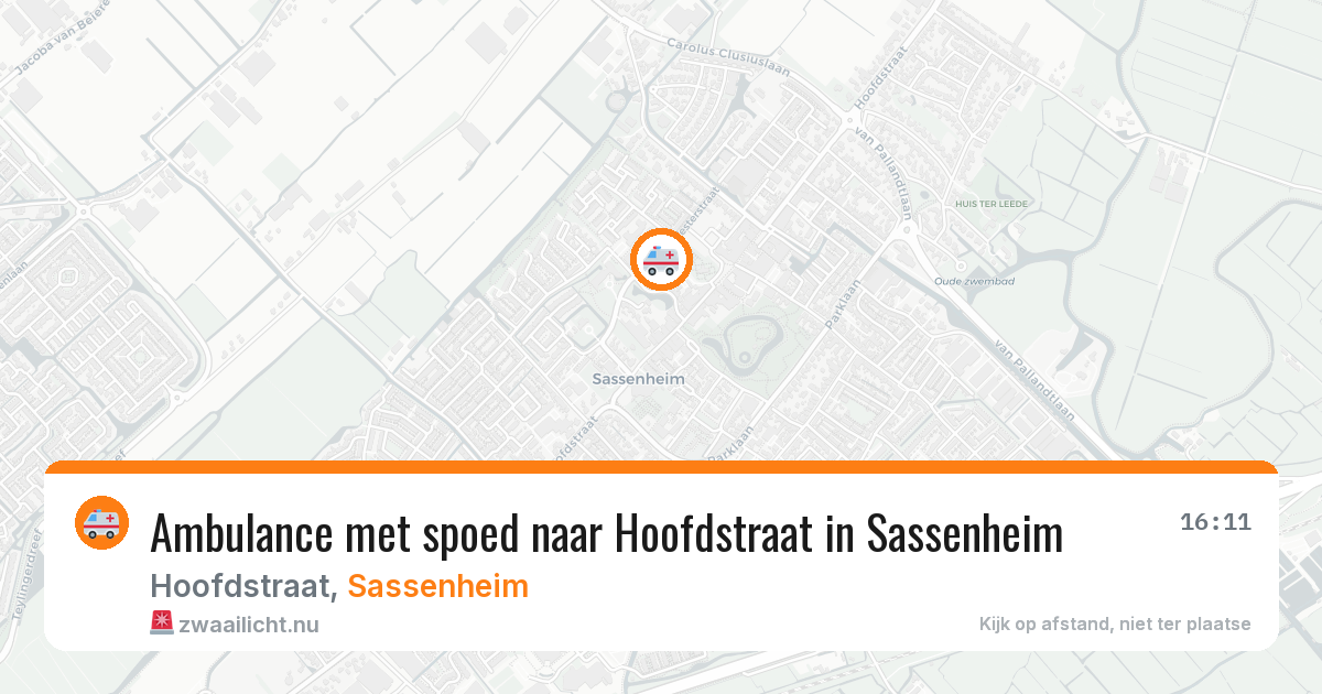 Ambulance met spoed naar Hoofdstraat in Sassenheim — 9 jul 2026