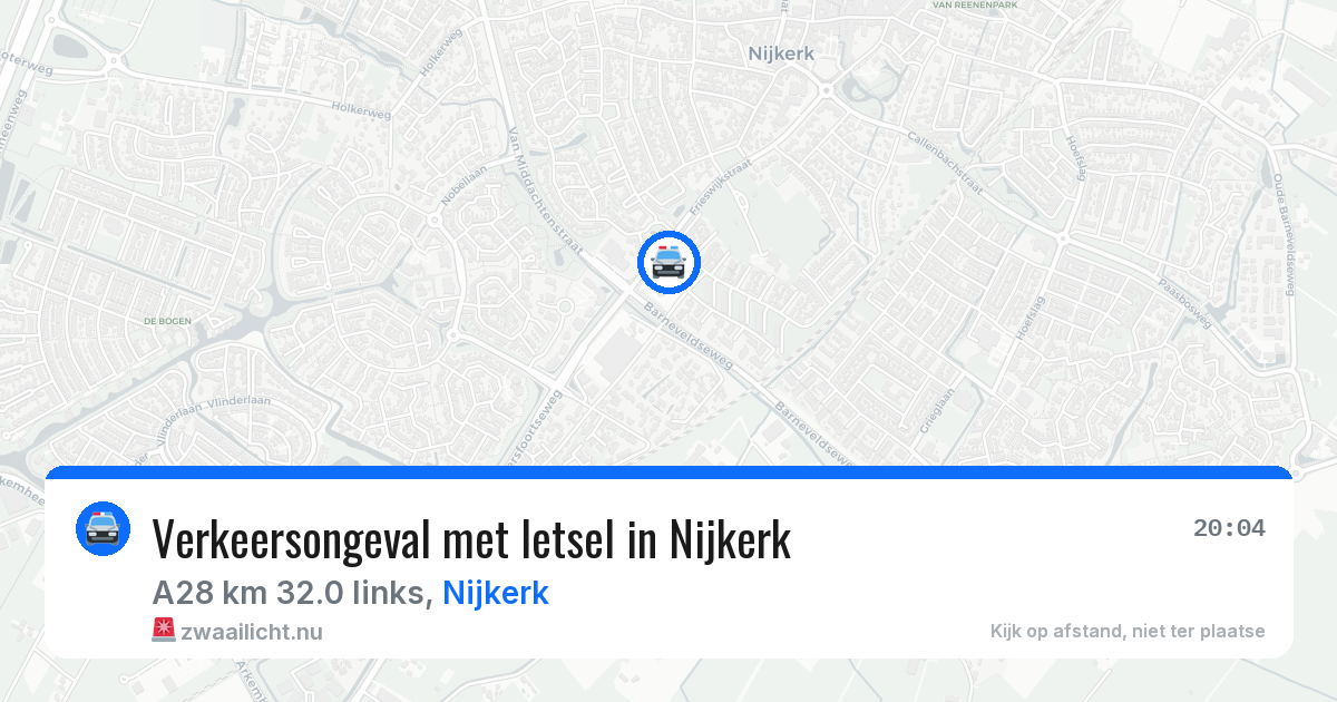 Verkeersongeval met letsel in Nijkerk — 31 mei 2026