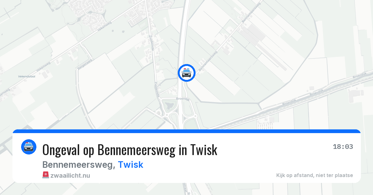 Ongeval op Bennemeersweg in Twisk — 8 jun 2026