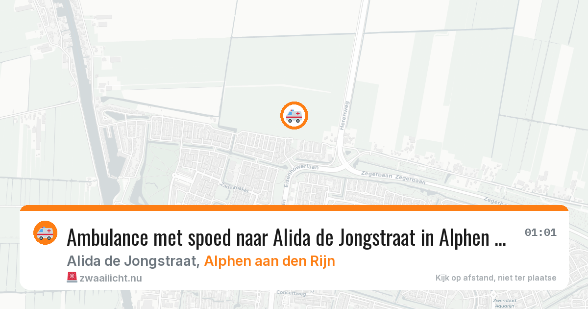 Ambulance met spoed naar Alida de Jongstraat in Alphen aan den Rijn — 22 jul 2026