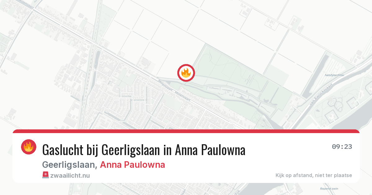 Gaslucht bij Geerligslaan in Anna Paulowna — 14 jul 2026