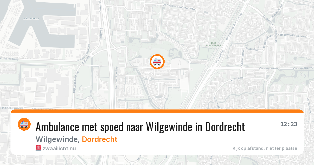 Ambulance met spoed naar Wilgewinde in Dordrecht — 18 jul 2026