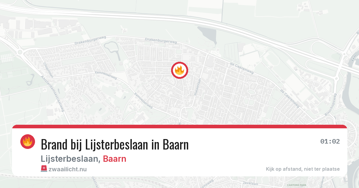 Brand bij Lijsterbeslaan in Baarn — 8 jun 2026