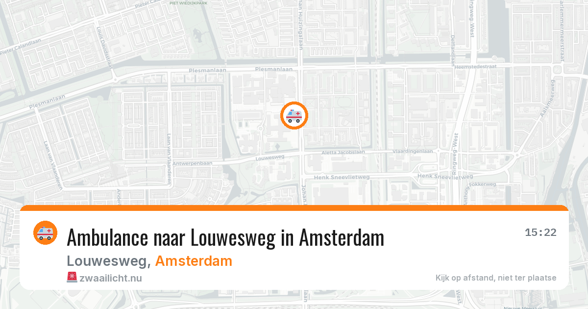 Ambulance naar Louwesweg in Amsterdam — 14 jul 2026