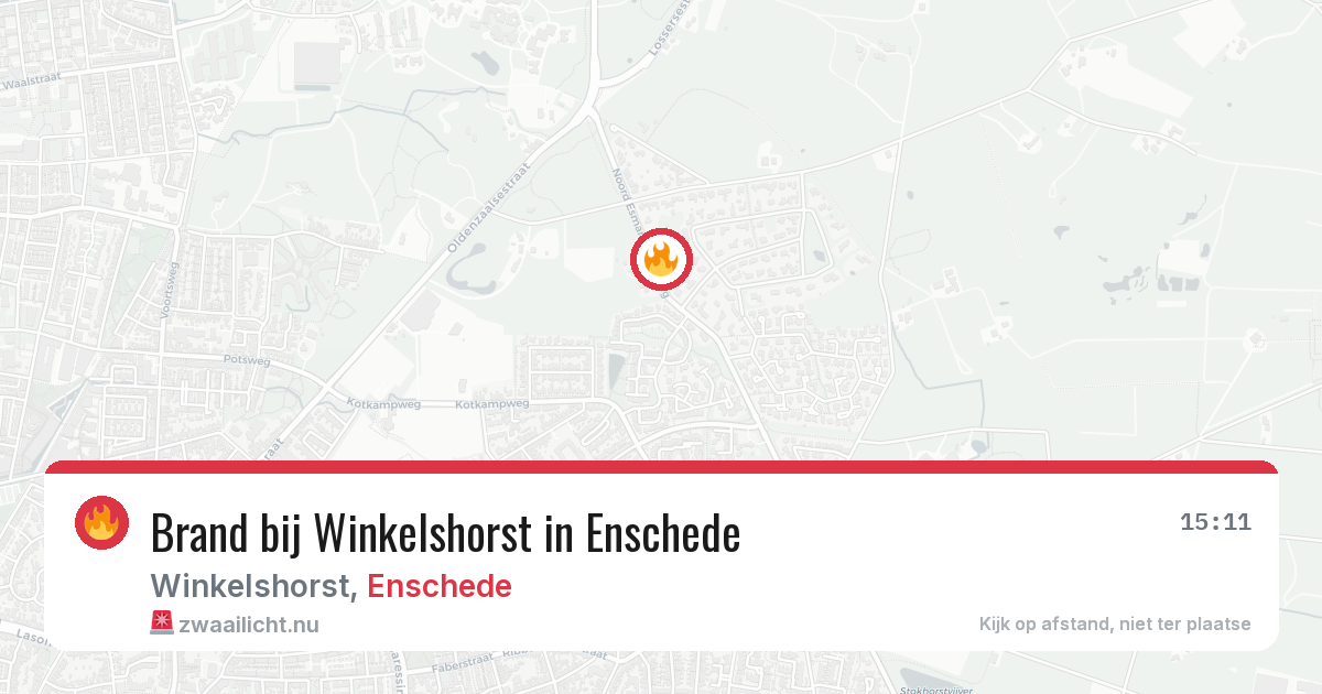 Brand bij Winkelshorst in Enschede — 23 jul 2026