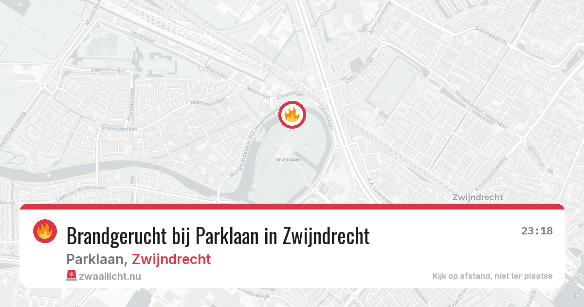 Brandgerucht bij Parklaan in Zwijndrecht — 14 mrt 2026