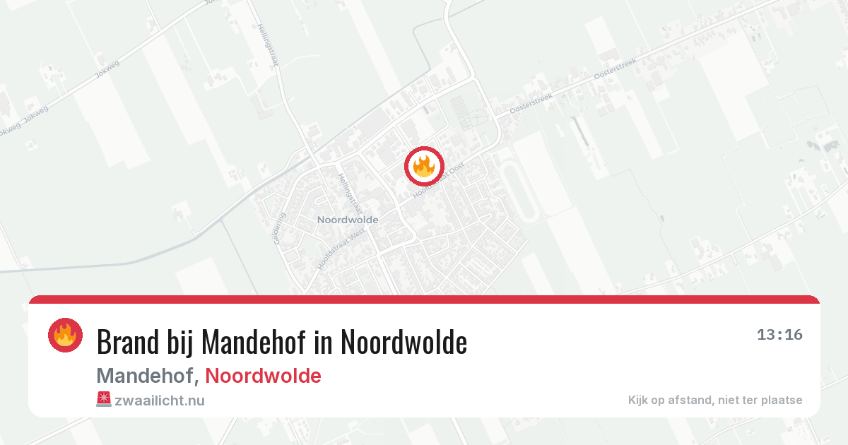 Brand bij Mandehof in Noordwolde — 14 apr 2026
