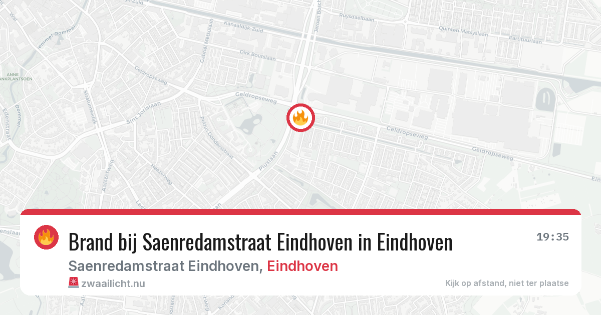 Brand bij Saenredamstraat Eindhoven in Eindhoven — 16 mei 2026