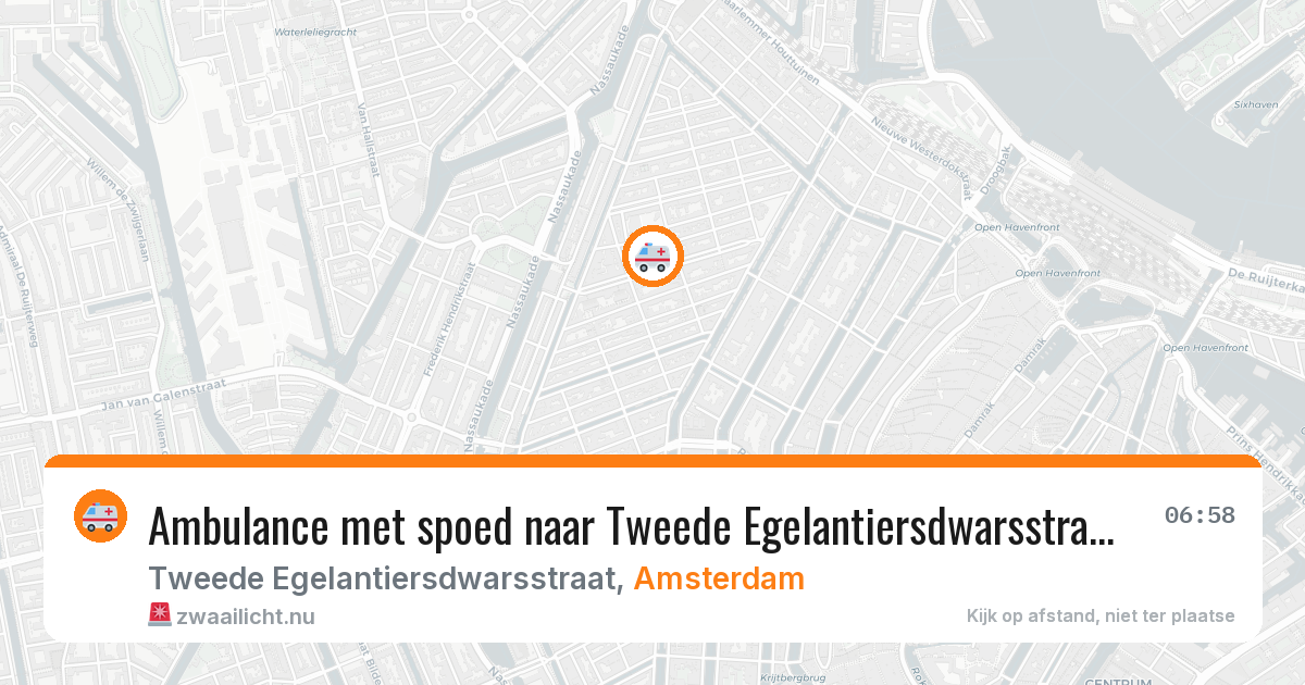 Ambulance met spoed naar Tweede Egelantiersdwarsstraat in Amsterdam — 21 jul 2026