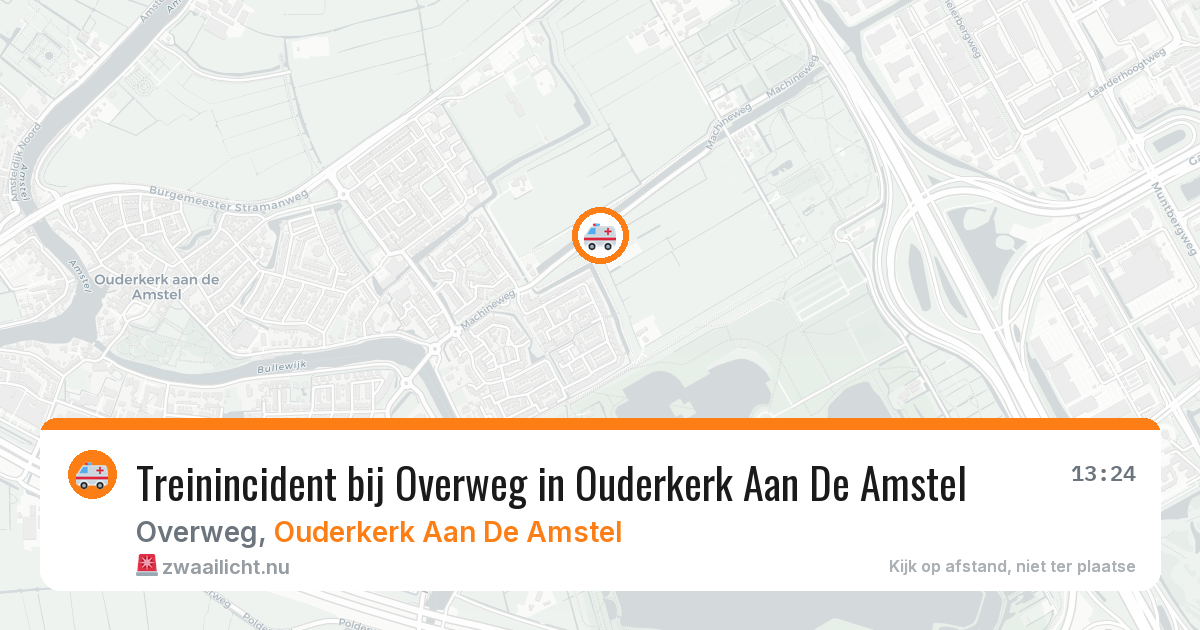 Treinincident bij Overweg in Ouderkerk Aan De Amstel — 4 jun 2026