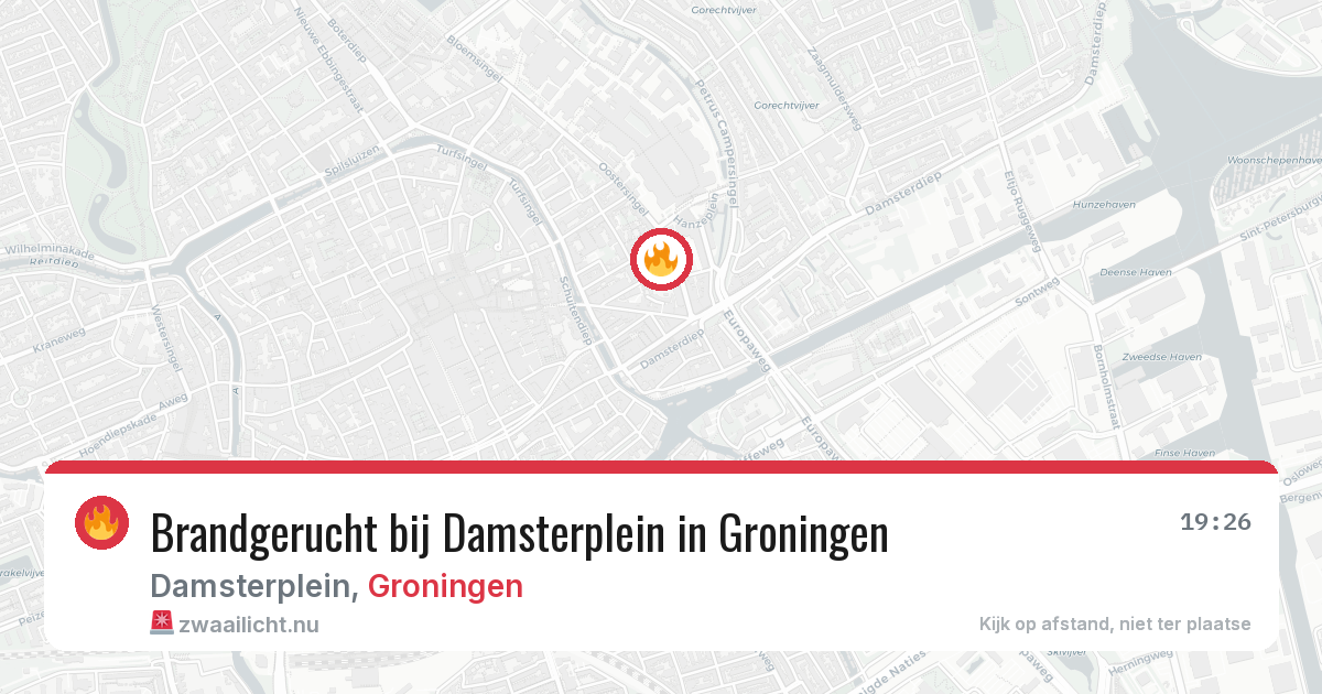 Brandgerucht bij Damsterplein in Groningen — 27 jun 2026