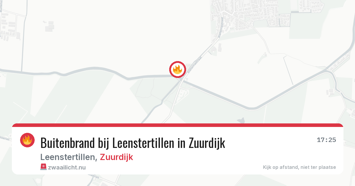 Buitenbrand bij Leenstertillen in Zuurdijk — 9 jul 2026