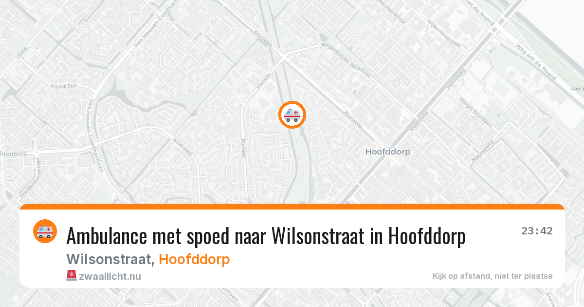 Ambulance met spoed naar Wilsonstraat in Hoofddorp — 24 mei 2026