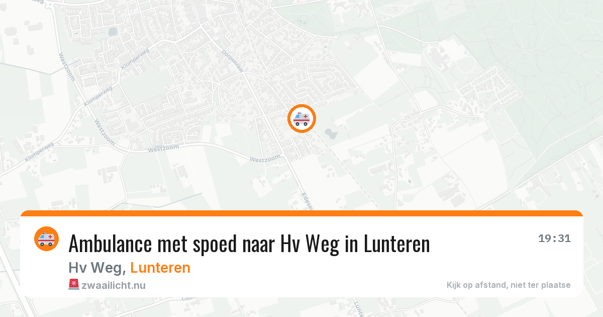 Ambulance met spoed naar Hv Weg in Lunteren — 21 mrt 2026