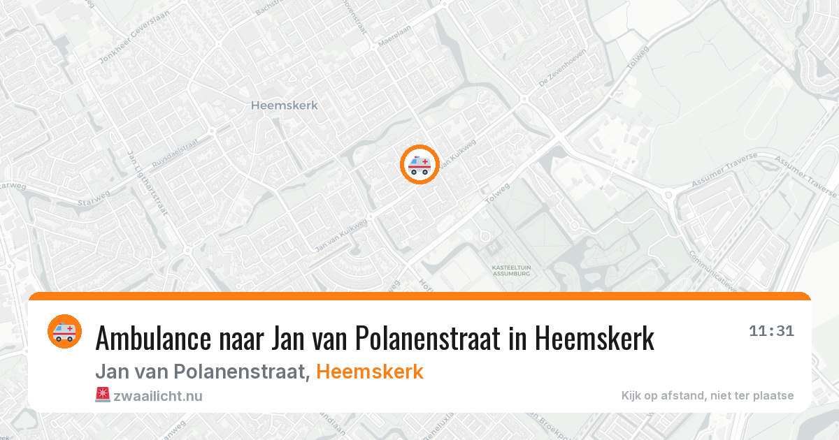 Ambulance naar Jan van Polanenstraat in Heemskerk — 19 jul 2026