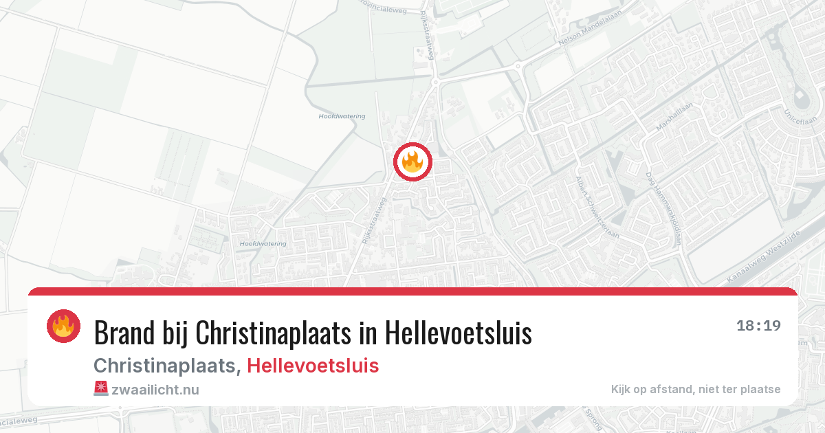 Brand bij Christinaplaats in Hellevoetsluis — 12 jul 2026
