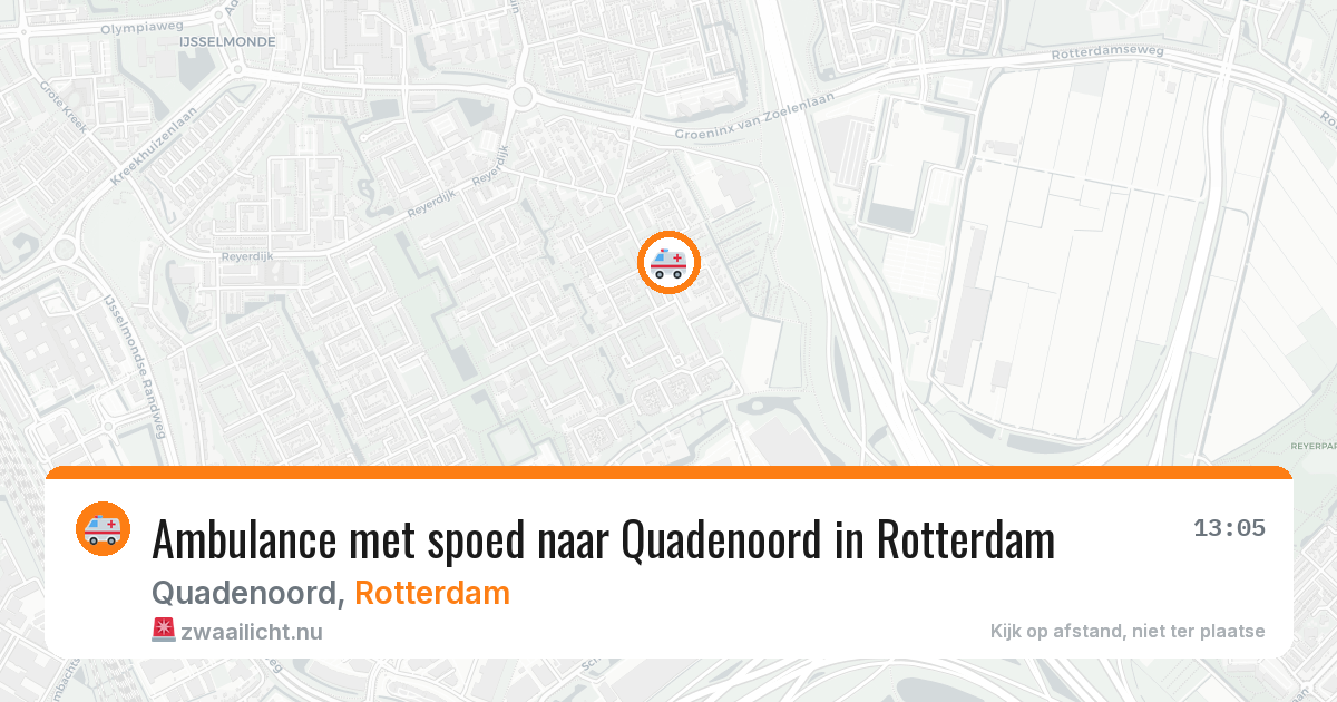Ambulance met spoed naar Quadenoord in Rotterdam — 17 mei 2026