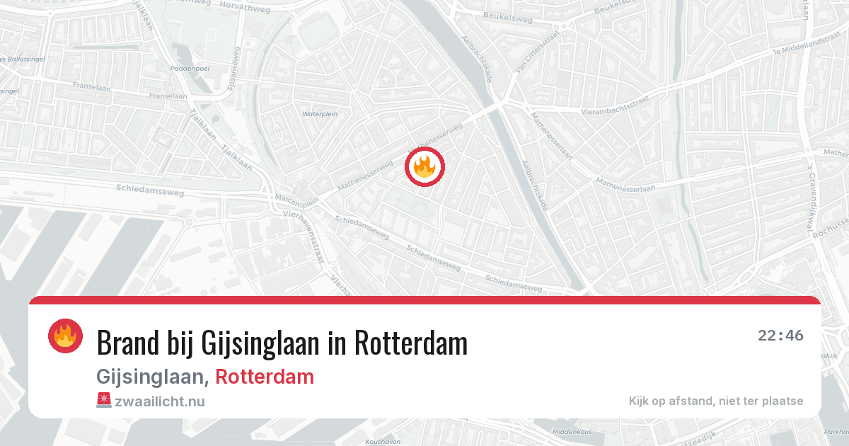 Brand bij Gijsinglaan in Rotterdam — 8 apr 2026