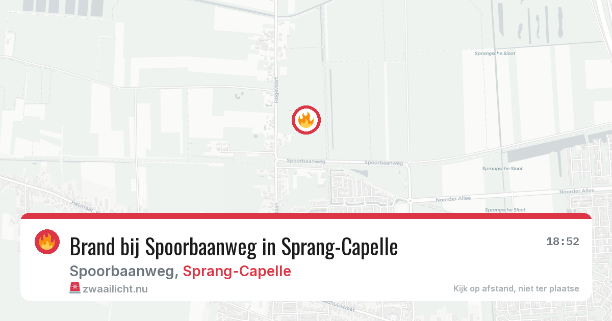 Brand bij Spoorbaanweg in Sprang-Capelle — 19 jul 2026