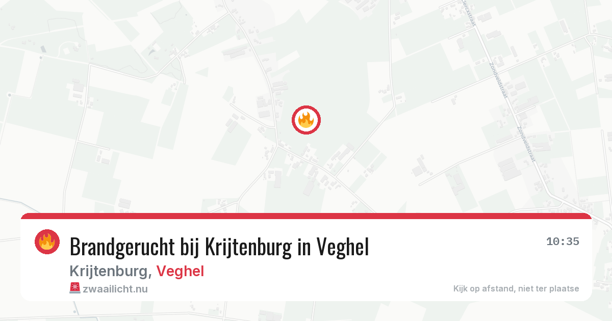 Brandgerucht bij Krijtenburg in Veghel — 15 jul 2026