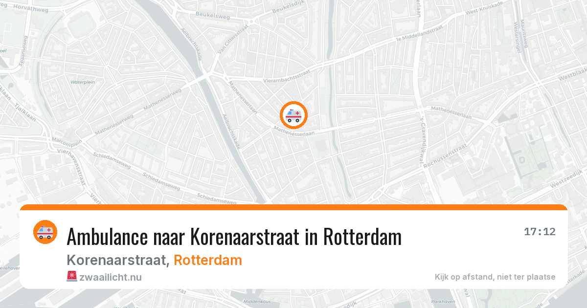 Ambulance naar Korenaarstraat in Rotterdam — 20 jul 2026