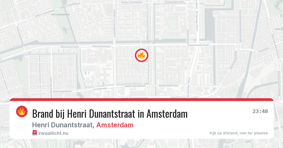Brand bij Henri Dunantstraat in Amsterdam — 17 jul 2026