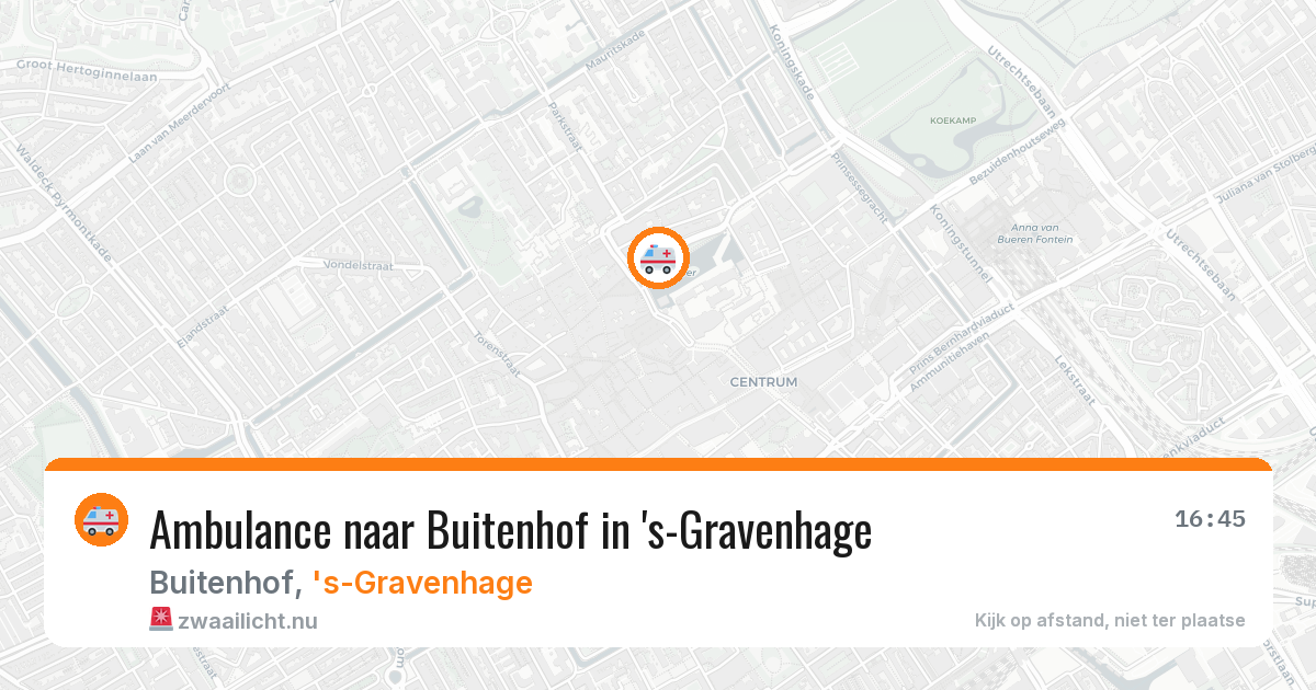 Ambulance naar Buitenhof in 's-Gravenhage — 23 mrt 2026