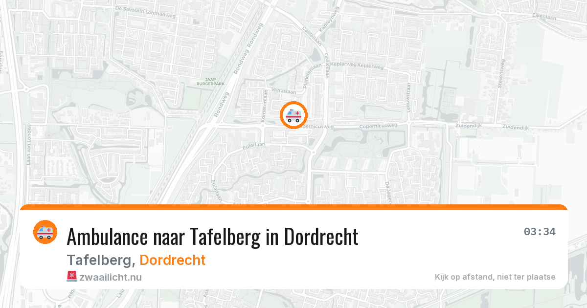 Ambulance naar Tafelberg in Dordrecht — 25 jul 2026