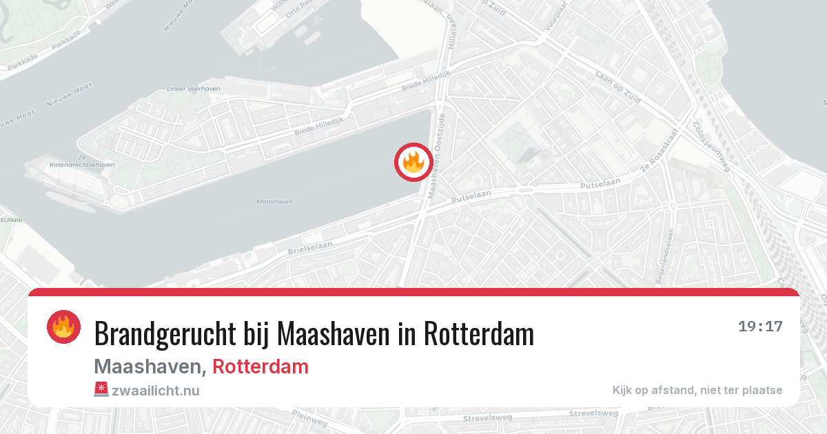 Brandgerucht bij Maashaven in Rotterdam — 18 mei 2026