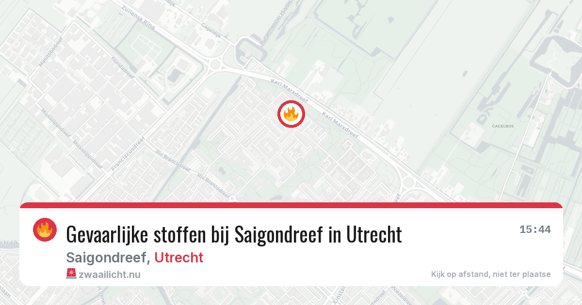 Gevaarlijke stoffen bij Saigondreef in Utrecht — 15 mei 2026