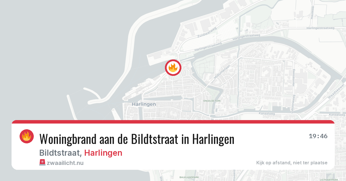Woningbrand aan de Bildtstraat in Harlingen — 15 mrt 2026
