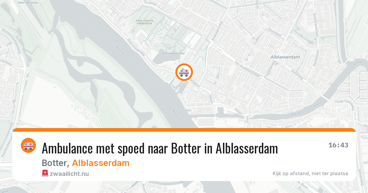 Ambulance met spoed naar Botter in Alblasserdam — 10 mei 2026