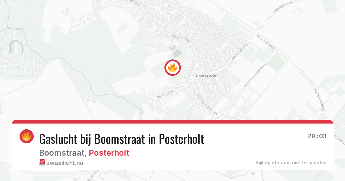 Gaslucht bij Boomstraat in Posterholt — 9 mrt 2026