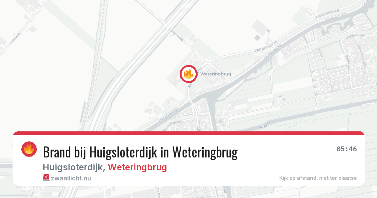 Brand bij Huigsloterdijk in Weteringbrug — 11 jul 2026