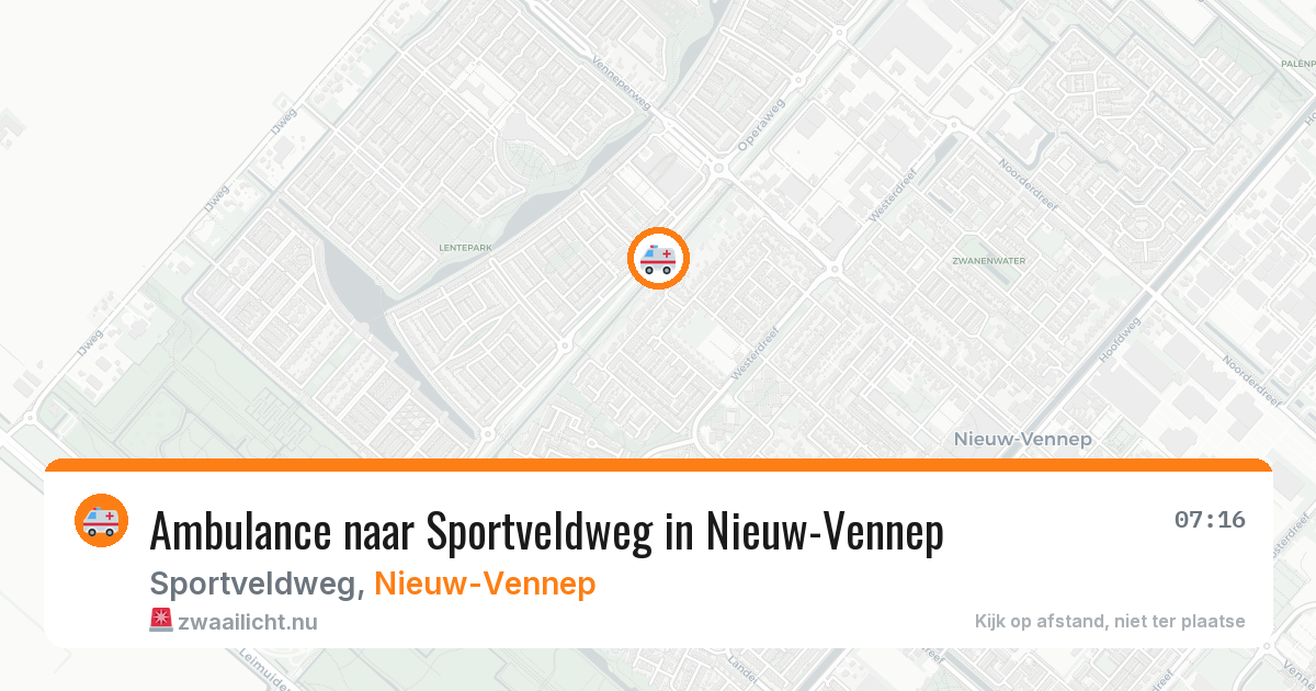 Ambulance naar Sportveldweg in Nieuw-Vennep — 25 jul 2026