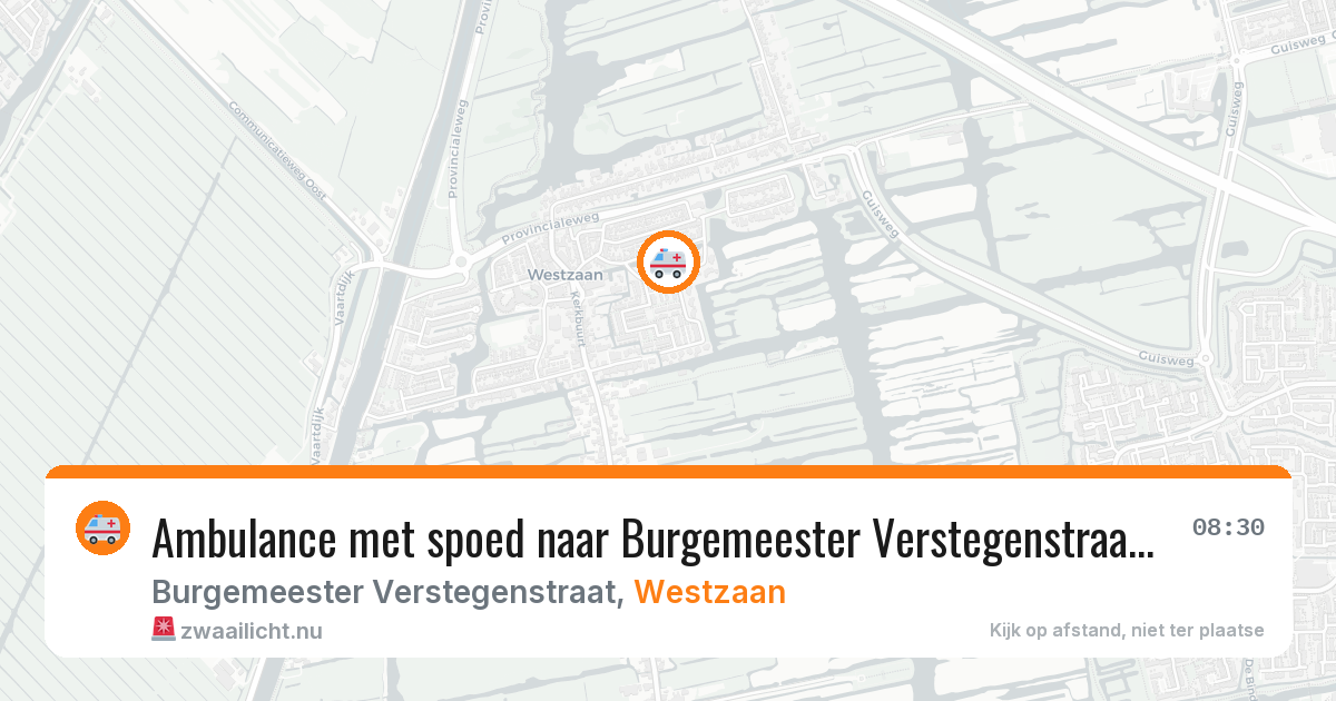 Ambulance met spoed naar Burgemeester Verstegenstraat in Westzaan — 6 jul 2026