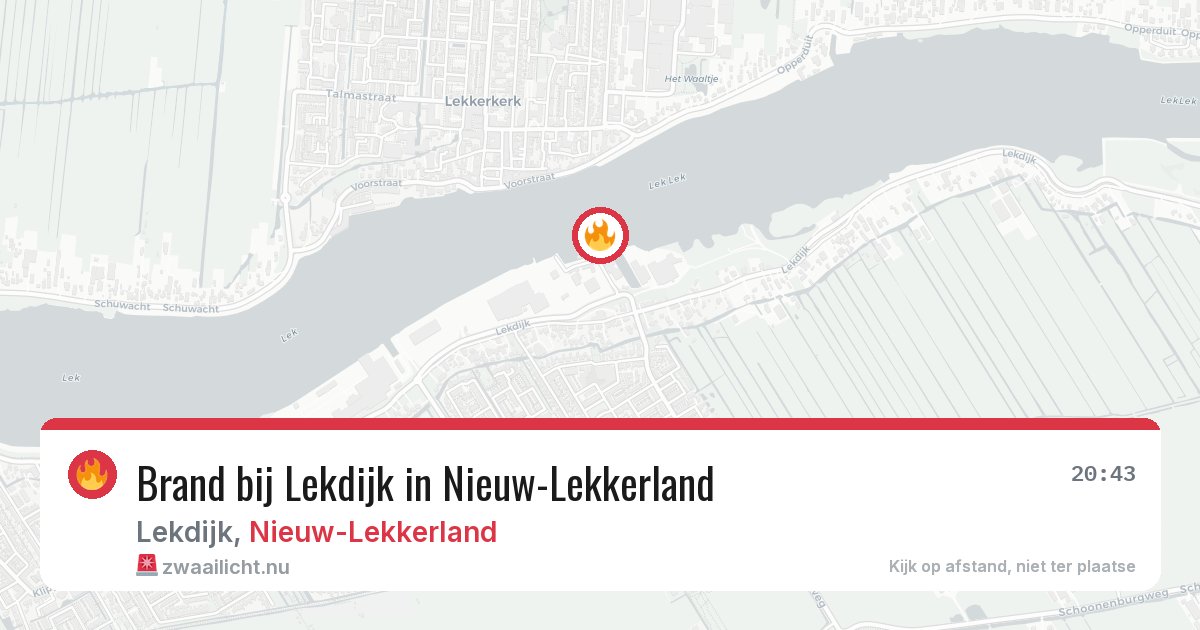 Brand bij Lekdijk in Nieuw-Lekkerland — 26 jul 2026
