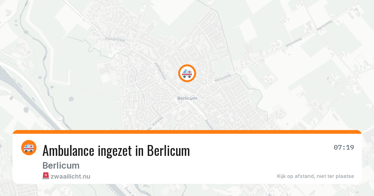 Ambulance ingezet in Berlicum — 19 jul 2026