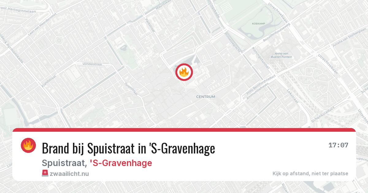 Brand bij Spuistraat in 'S-Gravenhage — 20 jul 2026