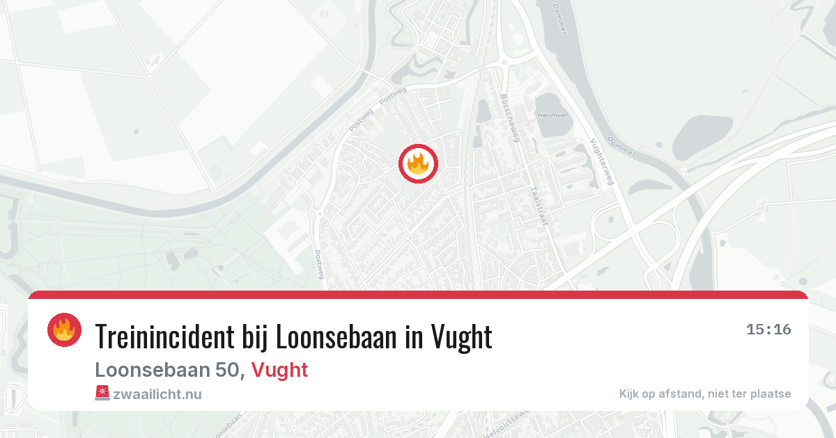 Treinincident bij Loonsebaan in Vught — 25 mei 2026
