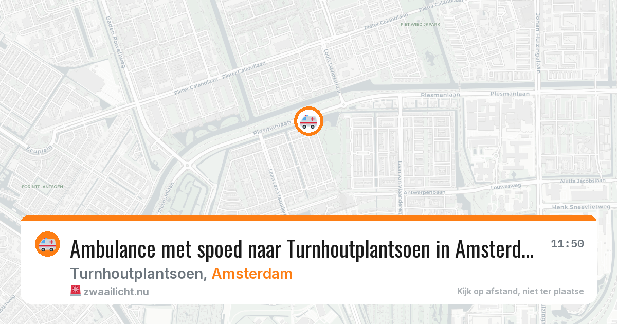 Ambulance met spoed naar Turnhoutplantsoen in Amsterdam — 18 mei 2026