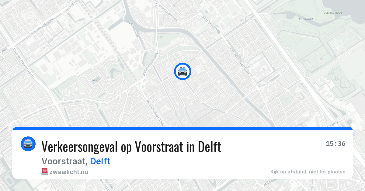 Verkeersongeval op Voorstraat in Delft — 13 jul 2026