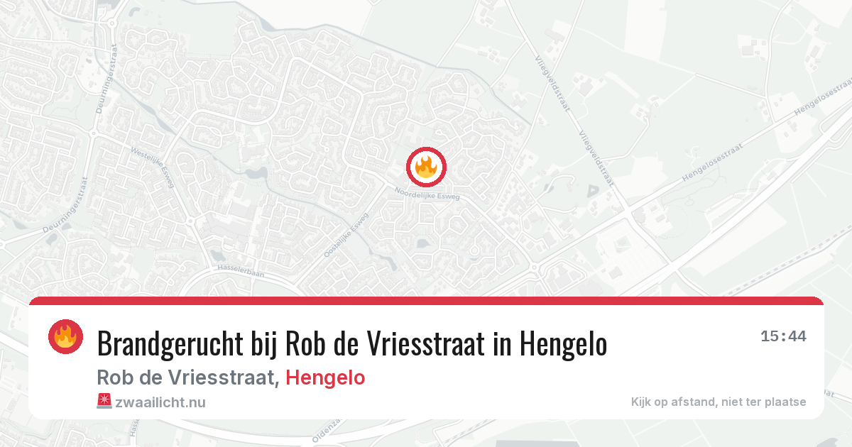 Brandgerucht bij Rob de Vriesstraat in Hengelo — 21 mei 2026