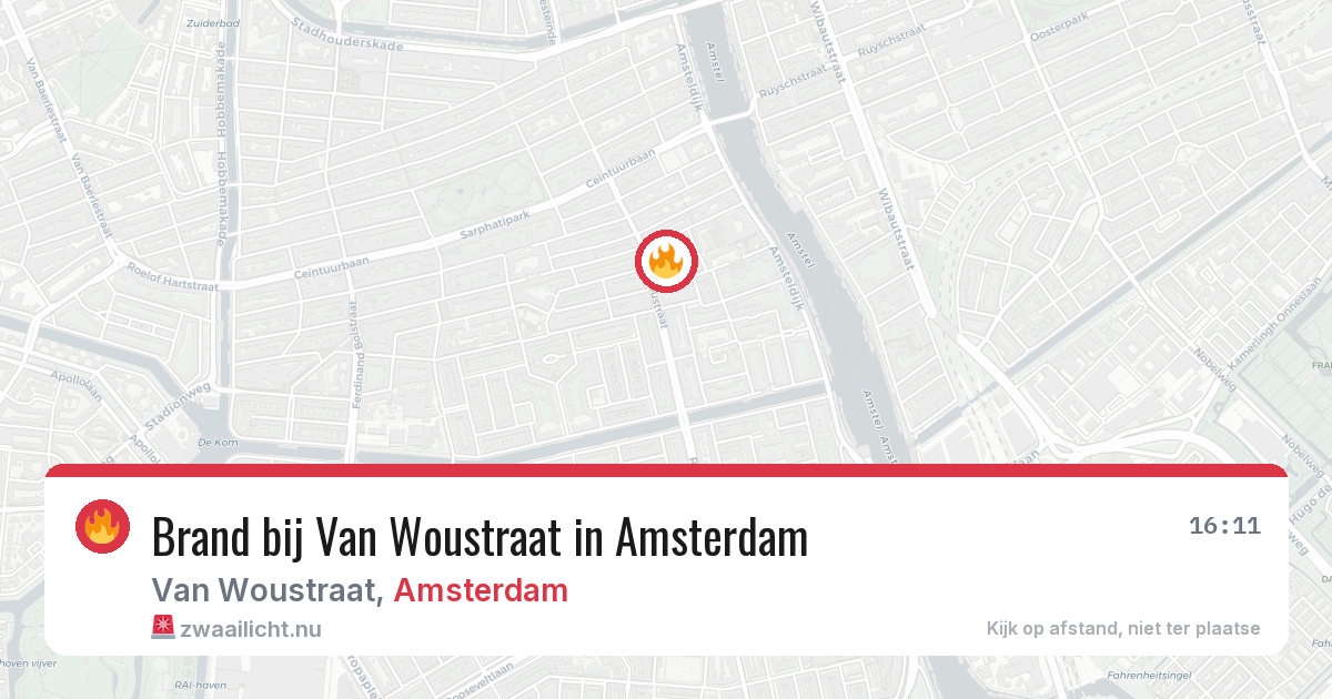 Brand bij Van Woustraat in Amsterdam — 21 jul 2026